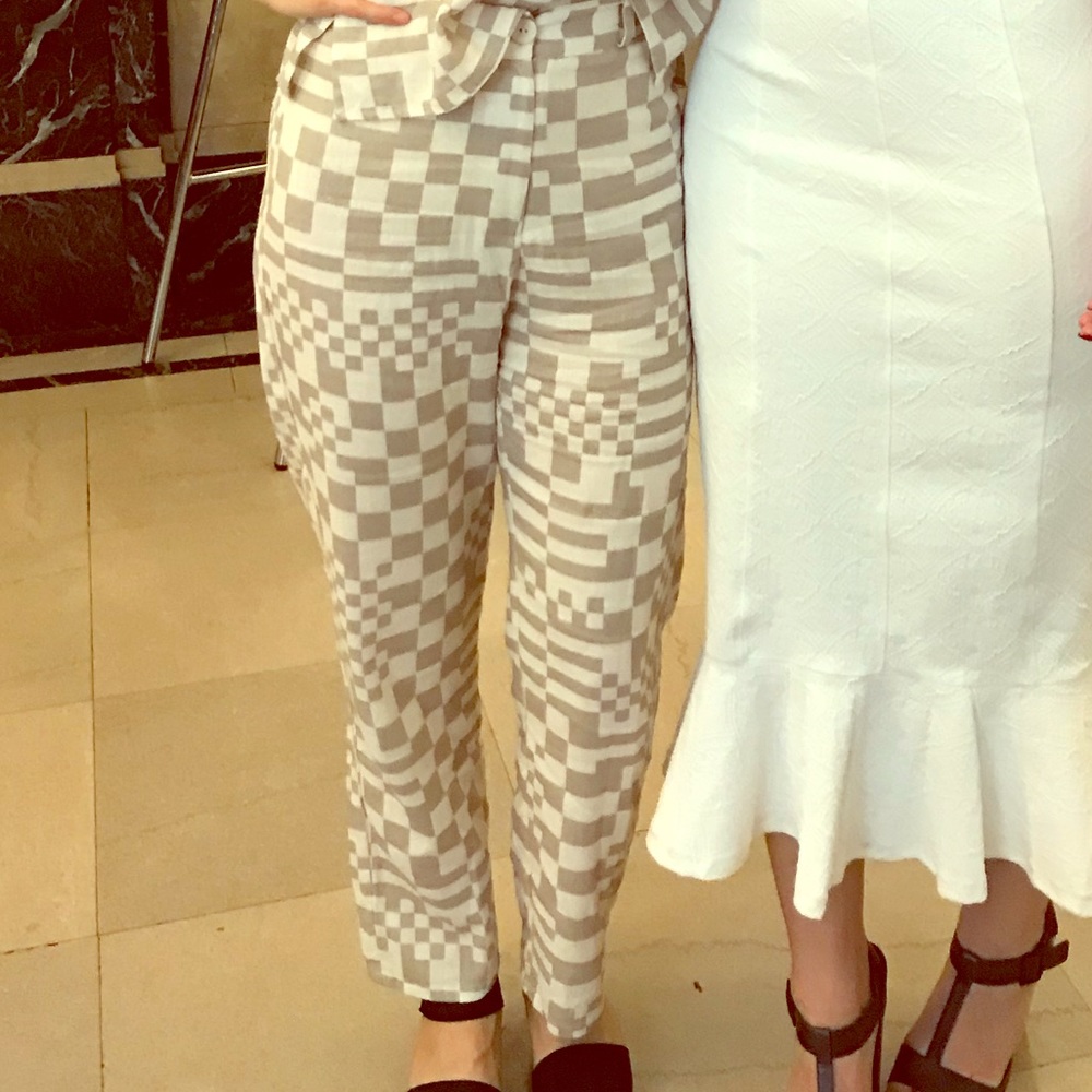 DUSEN DUSEN linen high wasted lounge pant